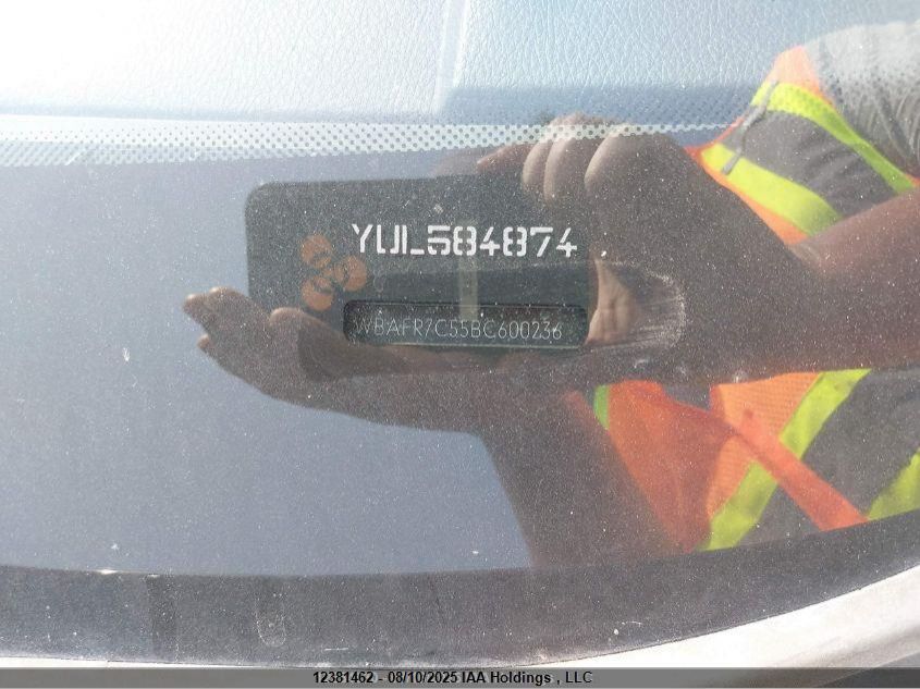 2011 BMW 535I VIN: WBAFR7C55BC600236 Lot: 12381462