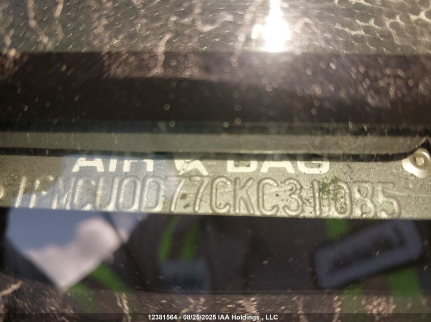 2012 Ford Escape Xlt VIN: 1FMCU0D77CKC31085 Lot: 12381564