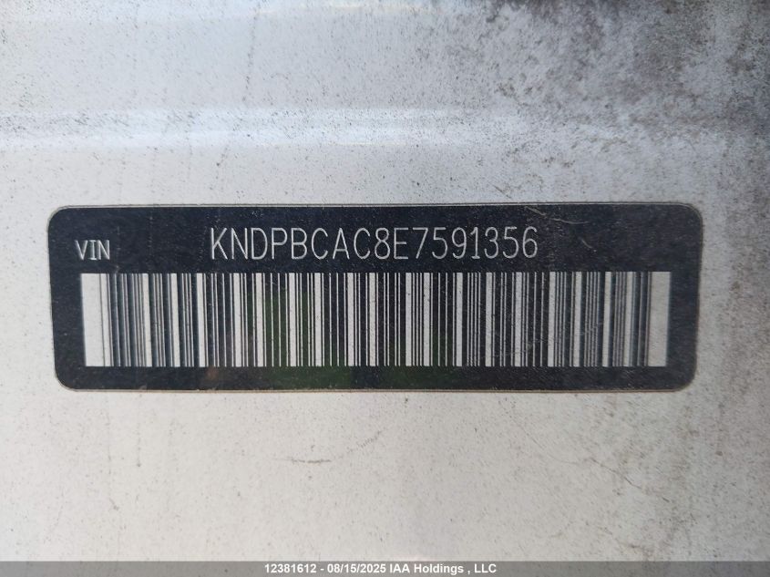 2014 Kia Sportage Lx VIN: KNDPBCAC8E7591356 Lot: 12381612