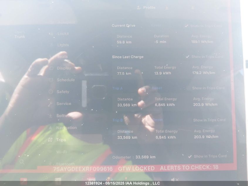 2024 Tesla Model Y VIN: 7SAYGDEEXRF099616 Lot: 12381924