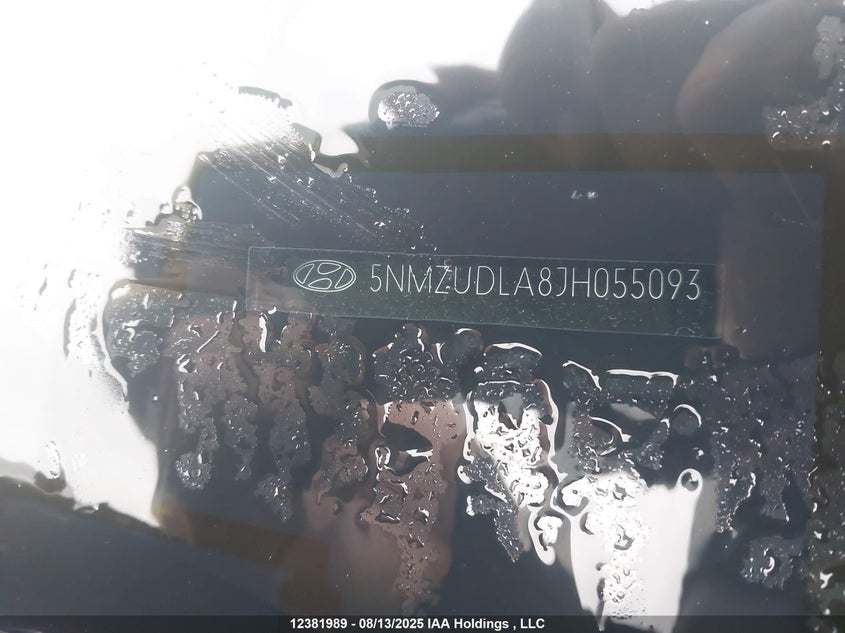 5NMZUDLA8JH055093 2018 HYUNDAI SANTA FE photo no. 9