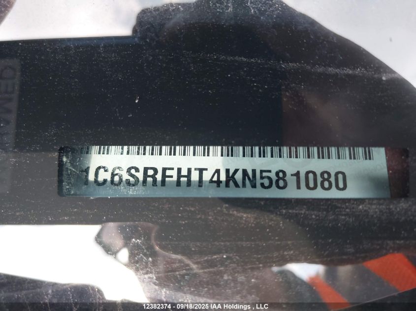 2019 Ram 1500 Limited VIN: 1C6SRFHT4KN581080 Lot: 12382374
