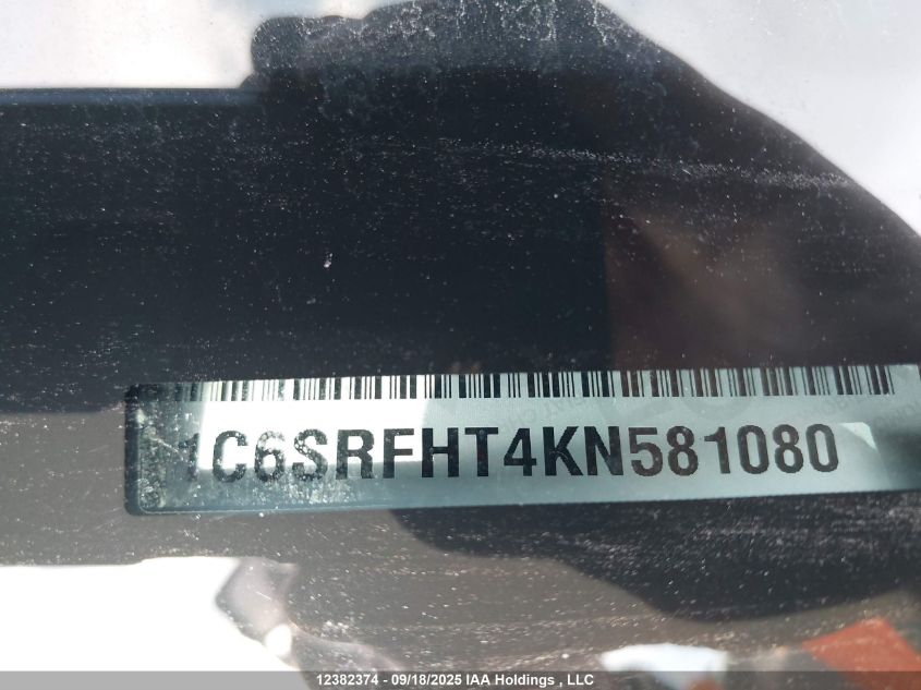 2019 Ram 1500 Limited VIN: 1C6SRFHT4KN581080 Lot: 12382374