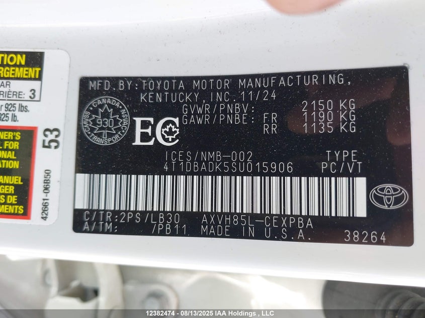 4T1DBADK5SU015906 2025 TOYOTA CAMRY photo no. 9