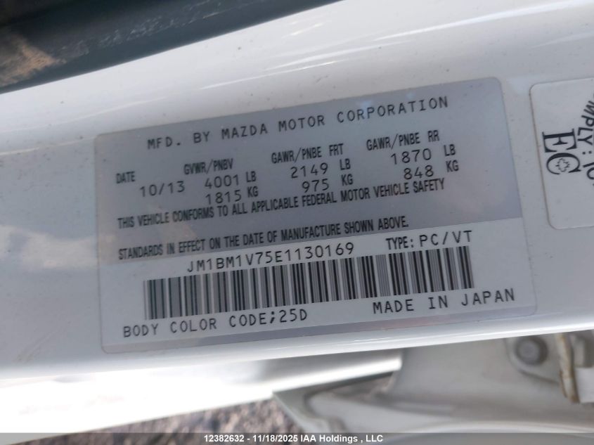 2014 Mazda Mazda3 Gs-Sky VIN: JM1BM1V75E1130169 Lot: 12382632