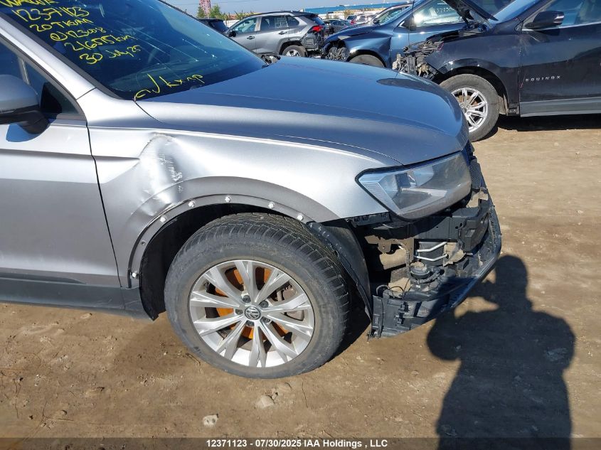 2020 Volkswagen Tiguan Trendline VIN: 3VV0B7AX2LM123008 Lot: 12371123X