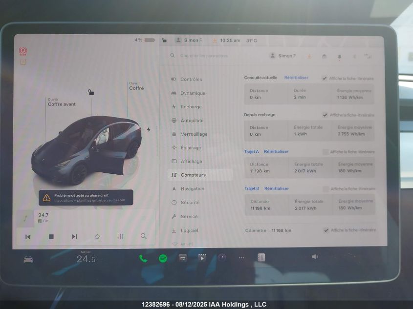 2024 Tesla Model Y VIN: 7SAYGDEE5RF048802 Lot: 12382696X
