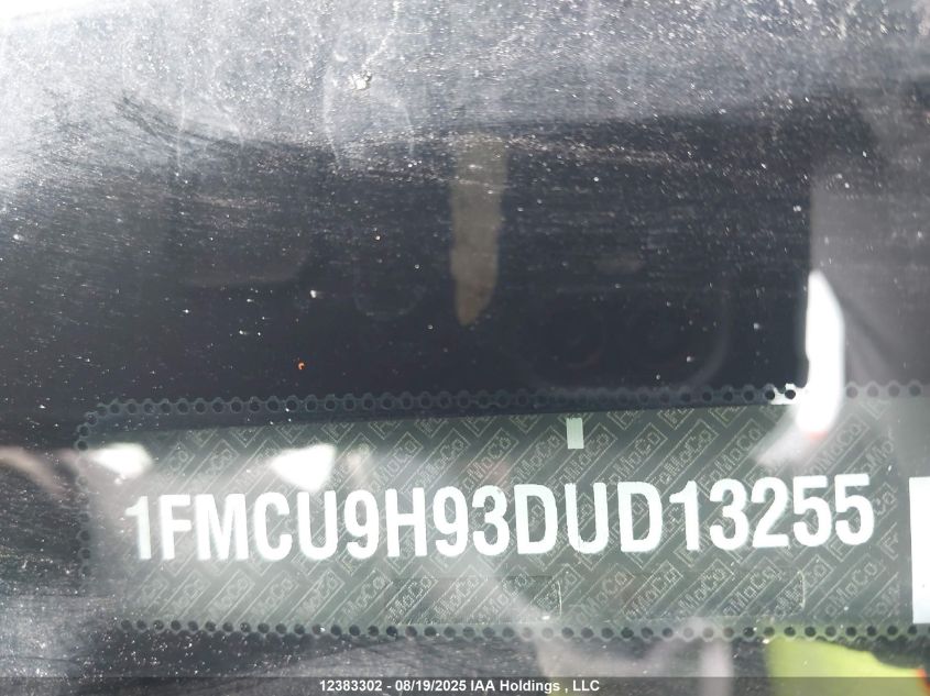 2013 Ford Escape Sel VIN: 1FMCU9H93DUD13255 Lot: 12383302