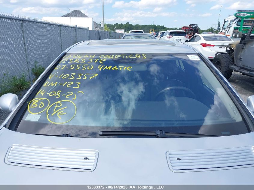 2007 Mercedes-Benz S 550 4Matic VIN: WDDNG86X87A103357 Lot: 12383372