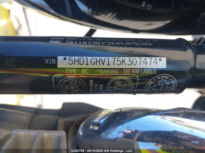 2005 Harley-Davidson Fxd VIN: 5HD1GHV175K307474 Lot: 12383768