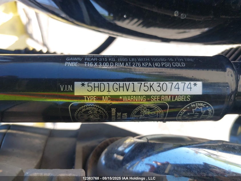 2005 Harley-Davidson Fxd VIN: 5HD1GHV175K307474 Lot: 12383768