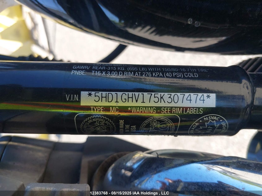 2005 Harley-Davidson Fxd VIN: 5HD1GHV175K307474 Lot: 12383768