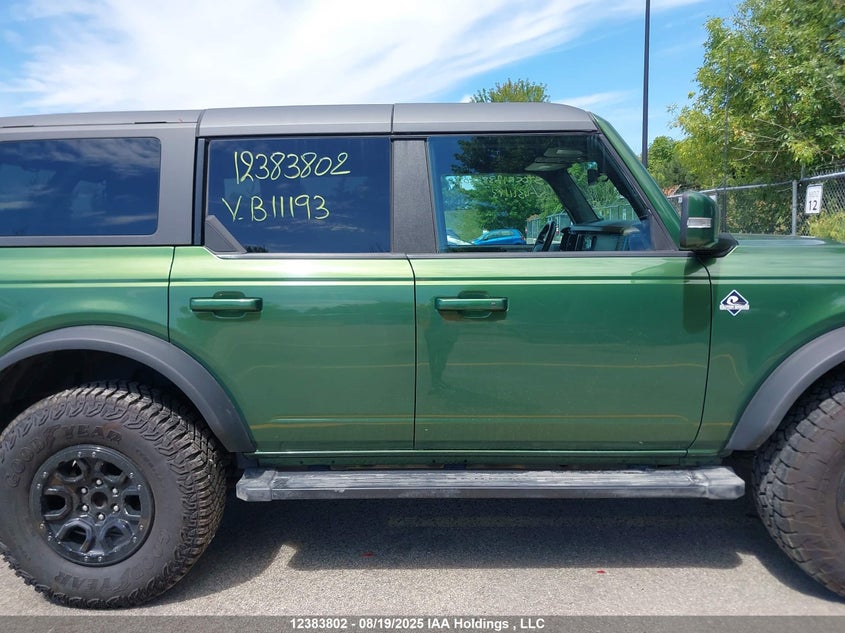 2023 Ford Bronco Big Bend/Black Diamond/Outer Banks/Badlands/Wildtrak/Everglades VIN: 1FMEE5DP9PLB11193 Lot: 12383802