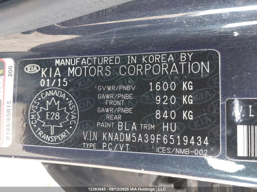 KNADM5A39F6519434 2015 KIA RIO photo no. 9