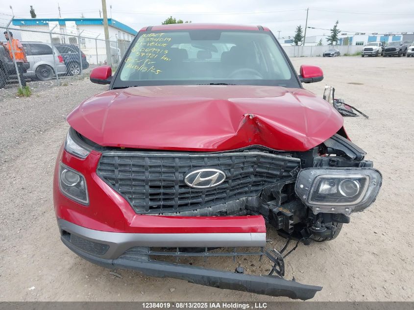 2021 Hyundai Venue Se VIN: KMHRB8A3XMU069913 Lot: 12384019