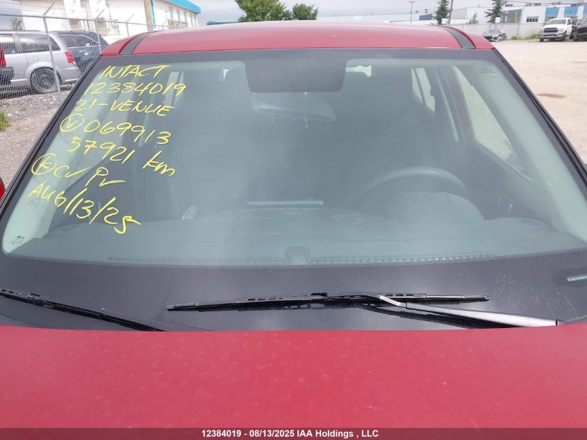 2021 Hyundai Venue Se VIN: KMHRB8A3XMU069913 Lot: 12384019