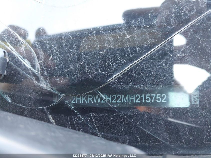 2021 Honda Cr-V Lx VIN: 2HKRW2H22MH215752 Lot: 12336477X