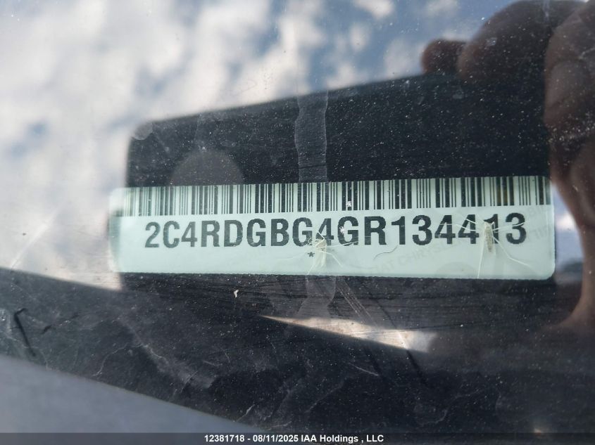 2016 Dodge Grand Caravan Se VIN: 2C4RDGBG4GR134413 Lot: 12381718X