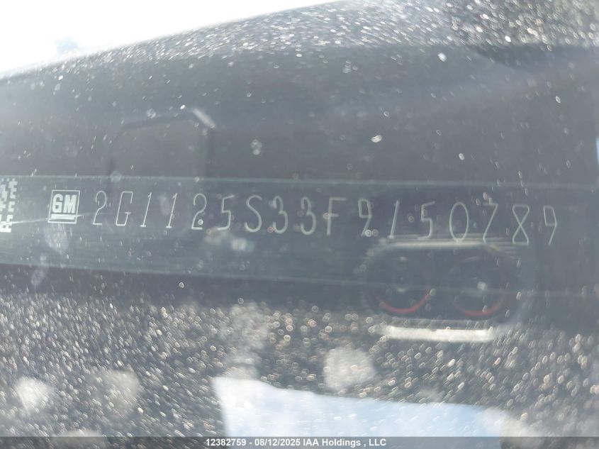 2015 Chevrolet Impala 2Lt VIN: 2G1125S33F9150789 Lot: 12382759X