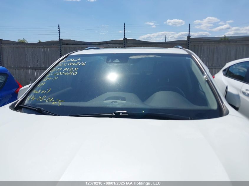 2017 Acura Mdx Elite Package VIN: 5FRYD4H89HB500680 Lot: 12370216X