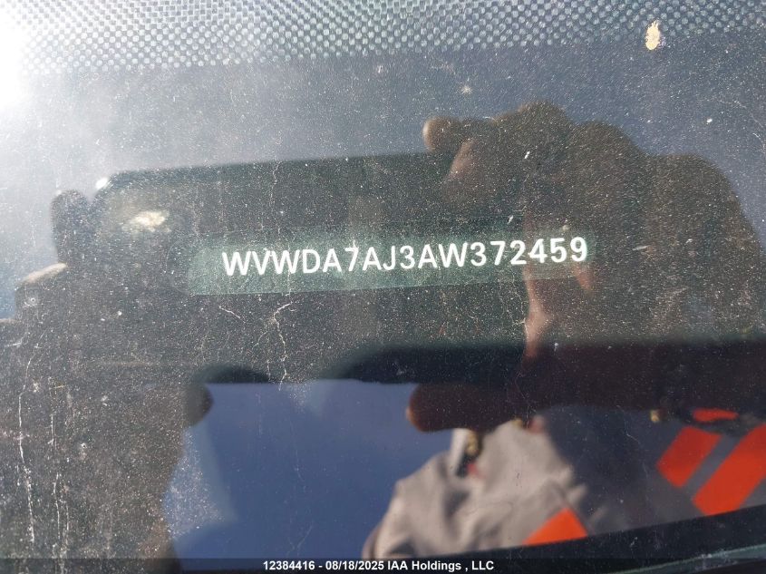 2010 Volkswagen Golf VIN: WVWDA7AJ3AW372459 Lot: 12384416