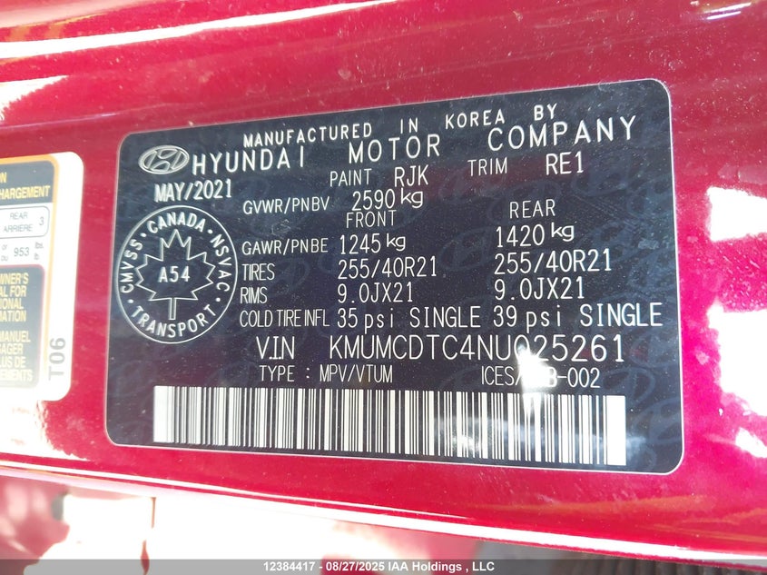 2022 Genesis Gv70 Sport Advanced/Sport Prestige VIN: KMUMCDTC4NU025261 Lot: 12384417