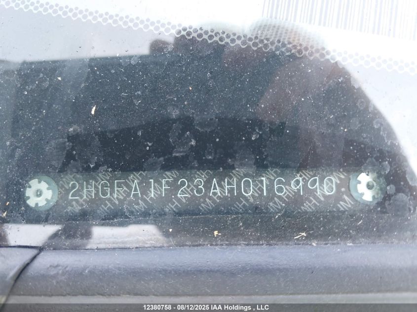 2010 Honda Civic Dx/Dx-A VIN: 2HGFA1F23AH016990 Lot: 12380758X