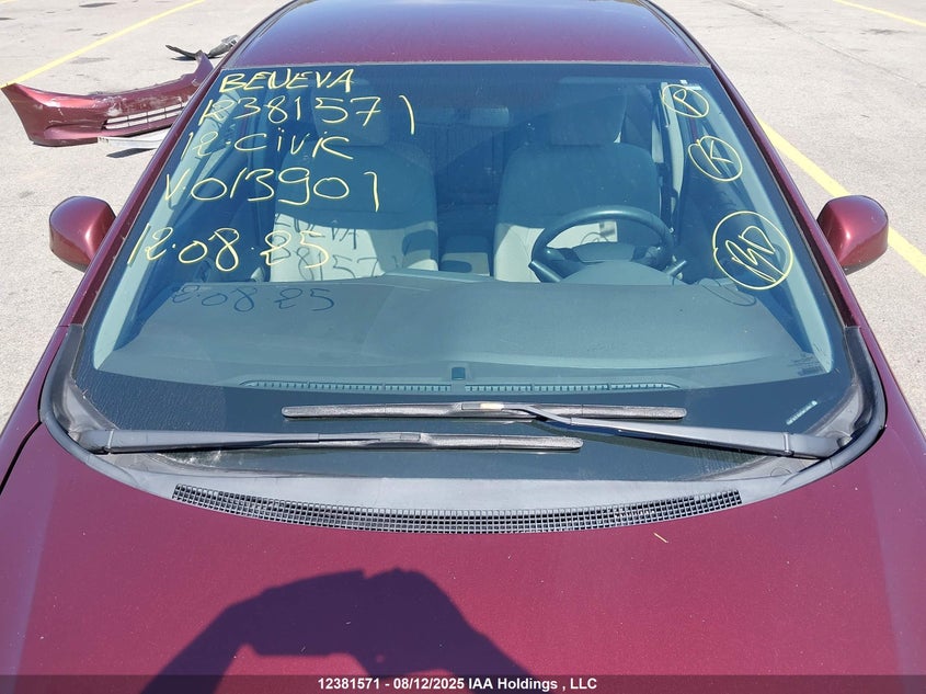 2012 Honda Civic Lx VIN: 2HGFB2F48CH013901 Lot: 12381571X