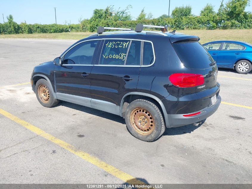 2012 Volkswagen Tiguan 2.0 Tsi Comfortline/2.0 Tsi Highline/2.0 Tsi Trendline VIN: WVGBV7AX7CW000685 Lot: 12381291X
