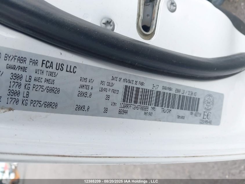 2017 Ram 1500 St VIN: 1C6RR7FT2HS708989 Lot: 12385209