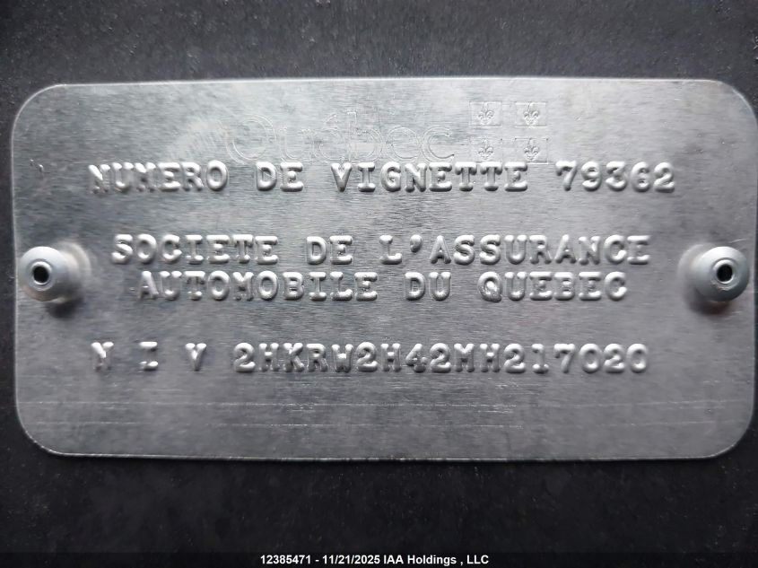 2021 Honda Cr-V Sport VIN: 2HKRW2H42MH217020 Lot: 12385471