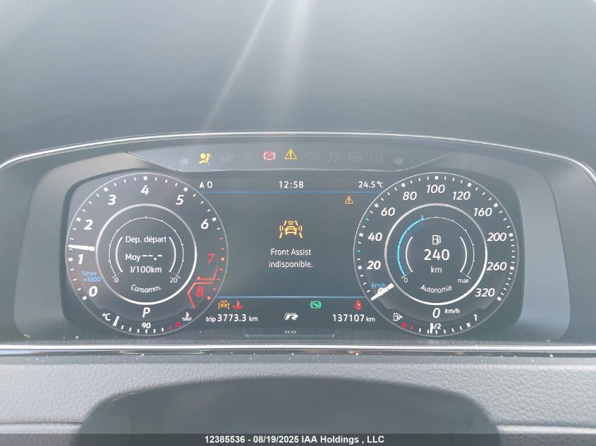 2019 Volkswagen Golf R 2.0 Tsi VIN: WVWVA7AU7KW226663 Lot: 12385536