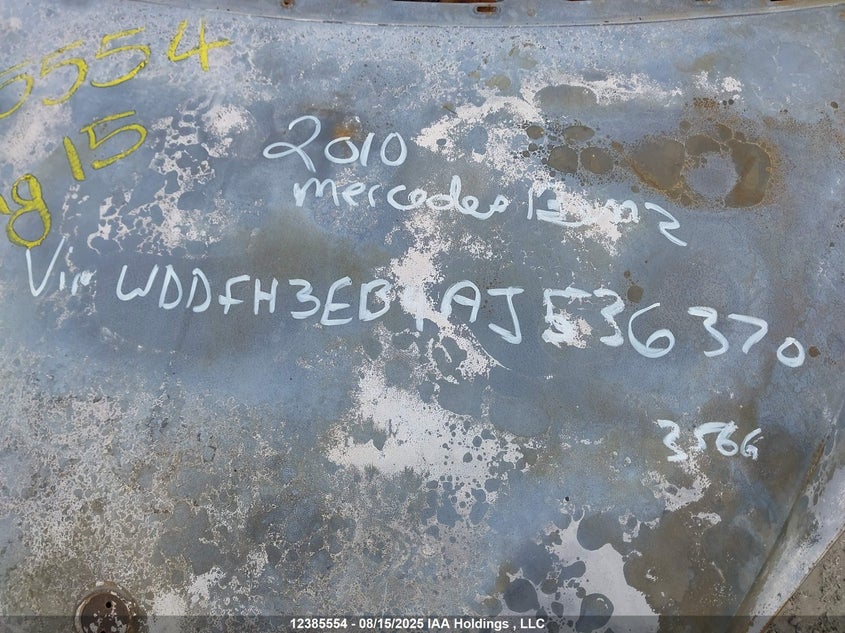 2010 Mercedes-Benz B200 T VIN: WDDFH3EB4AJ536370 Lot: 12385554