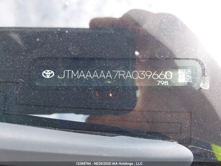 2024 Toyota Bz4X VIN: JTMAAAAA7RA039660 Lot: 12385764