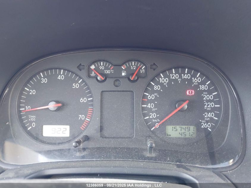 2000 Volkswagen Jetta Gls VIN: 3VWSE29M2YM168000 Lot: 12386059