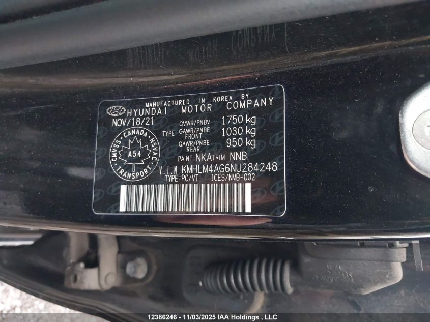 2022 Hyundai Elantra Sel VIN: KMHLM4AG6NU284248 Lot: 12386246