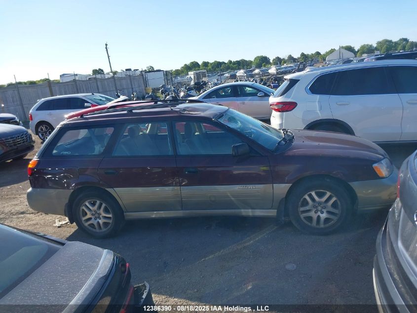 2001 Subaru Outback VIN: 4S3BH675917642795 Lot: 12386390