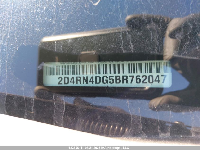 2011 Dodge Grand Caravan Express VIN: 2D4RN4DG5BR762047 Lot: 12386611