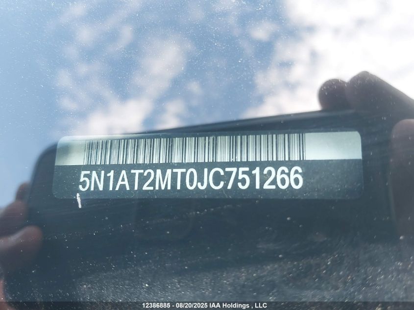 2018 Nissan Rogue S/Sv VIN: 5N1AT2MT0JC751266 Lot: 12386885