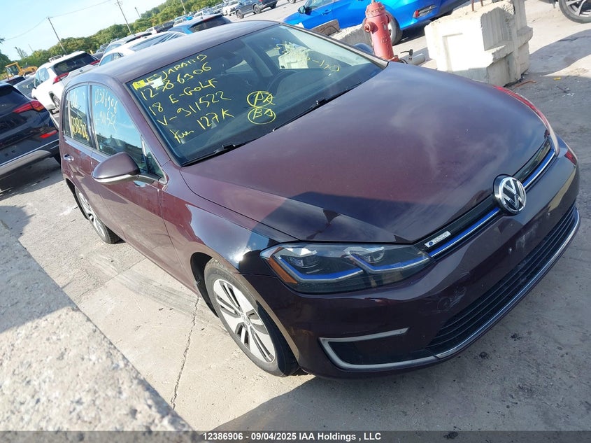 WVWPR7AU7JW911522 2018 Volkswagen E-Golf Sel Premium auction photo 1