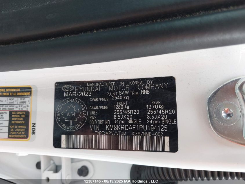 2023 Hyundai Ioniq 5 Preferred Long Range With Luxury Package VIN: KM8KRDAF1PU194125 Lot: 12387145