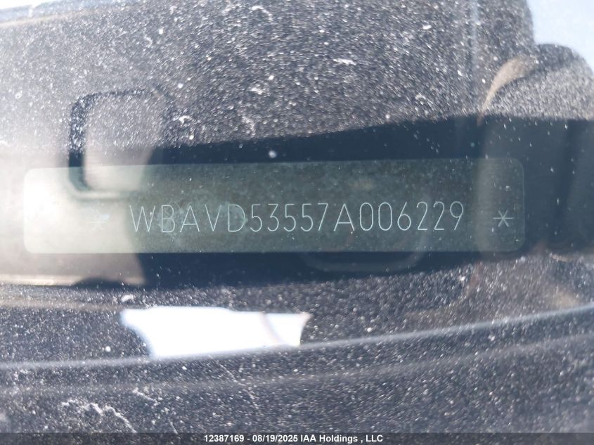 2007 BMW 335Xi VIN: WBAVD53557A006229 Lot: 12387169