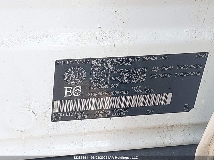 2T3R1RFV6PC367004 2023 TOYOTA RAV 4 photo no. 9
