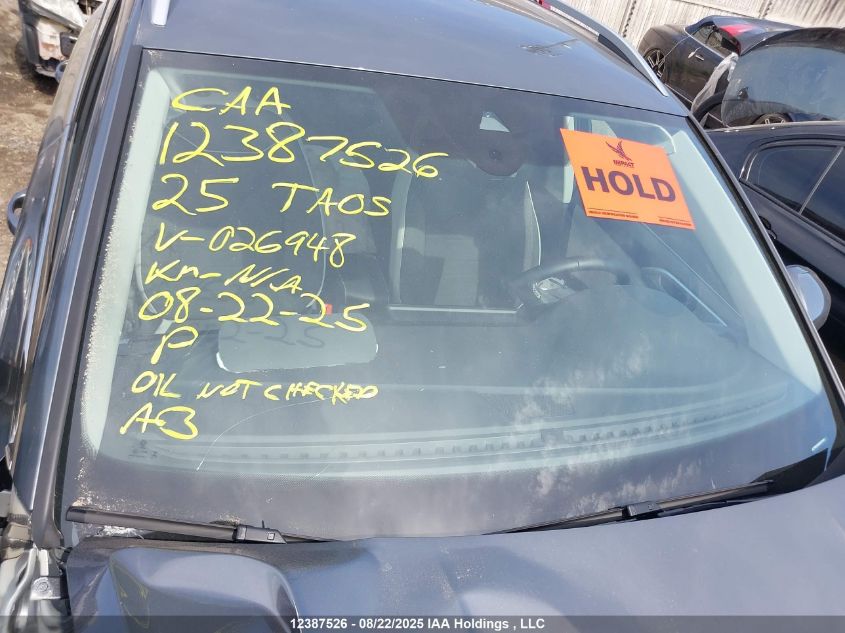 2025 Volkswagen Taos Se VIN: 3VVUC7B23SM026948 Lot: 12387526