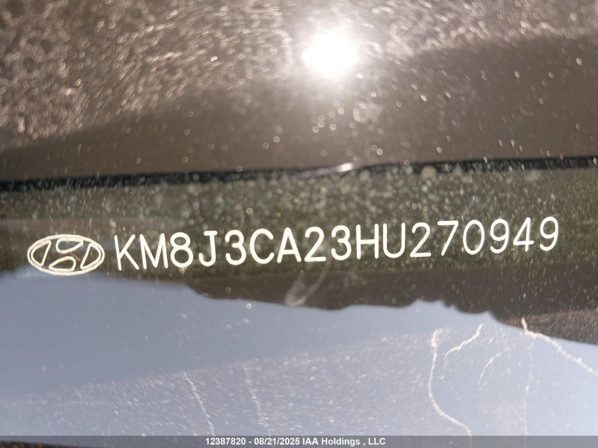 2017 Hyundai Tucson Se VIN: KM8J3CA23HU270949 Lot: 12387820