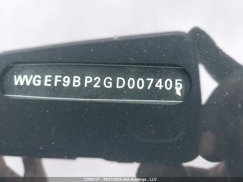 2016 Volkswagen Touareg Sport/Lux/Executive VIN: WVGEF9BP2GD007405 Lot: 12388127