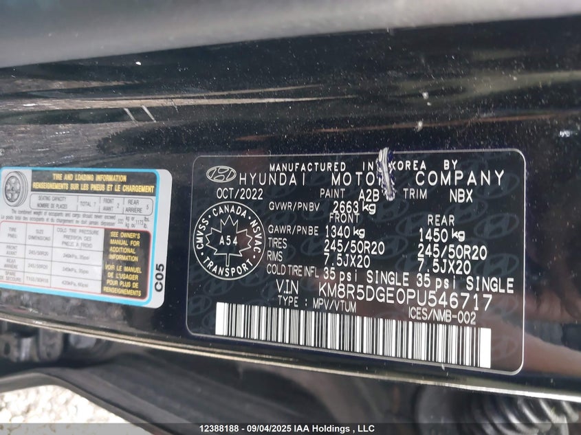 KM8R5DGE0PU546717 2023 HYUNDAI PALISADE photo no. 9