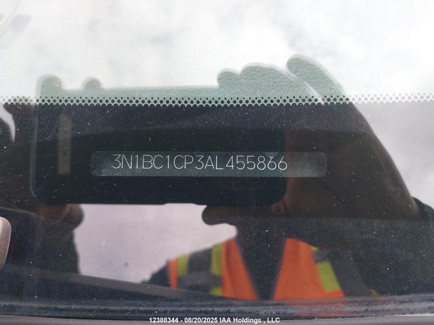 2010 Nissan Versa S/Sl VIN: 3N1BC1CP3AL455866 Lot: 12388344