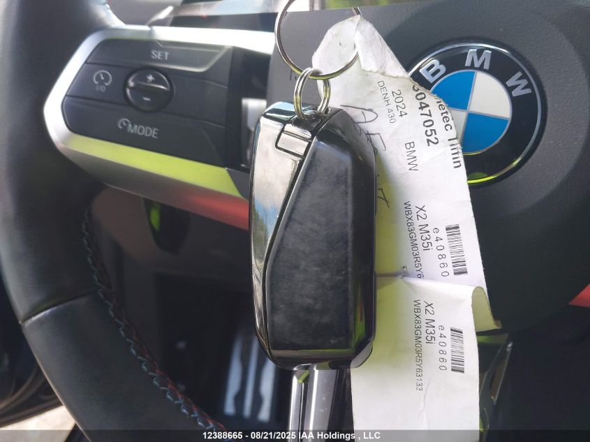 2024 BMW X2 M35I VIN: WBX83GM03R5Y63133 Lot: 12388665