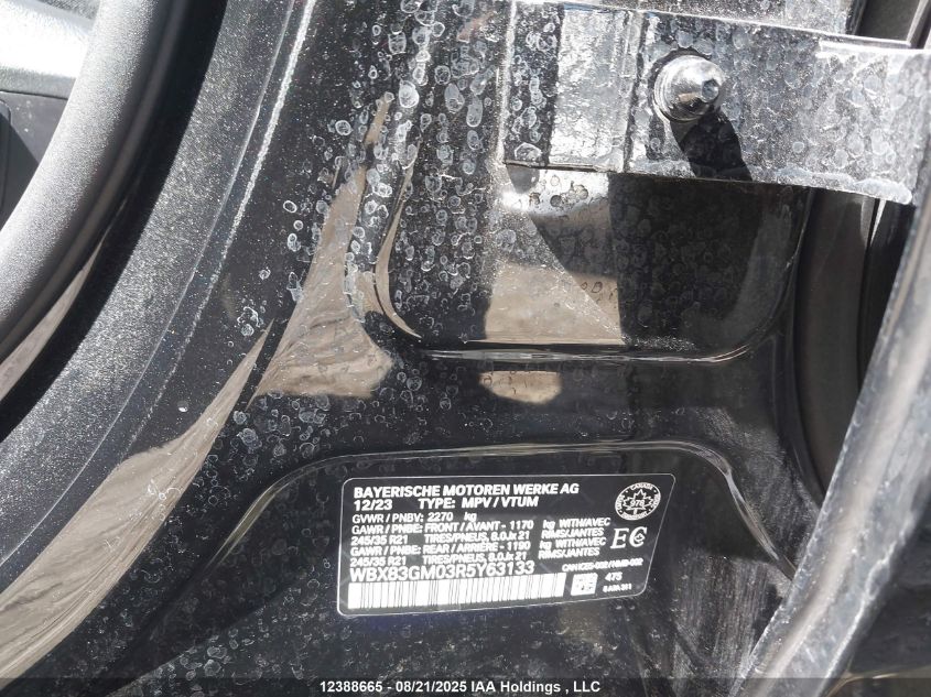 2024 BMW X2 M35I VIN: WBX83GM03R5Y63133 Lot: 12388665